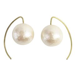 Cotton pearl pull-through earrings by Anq